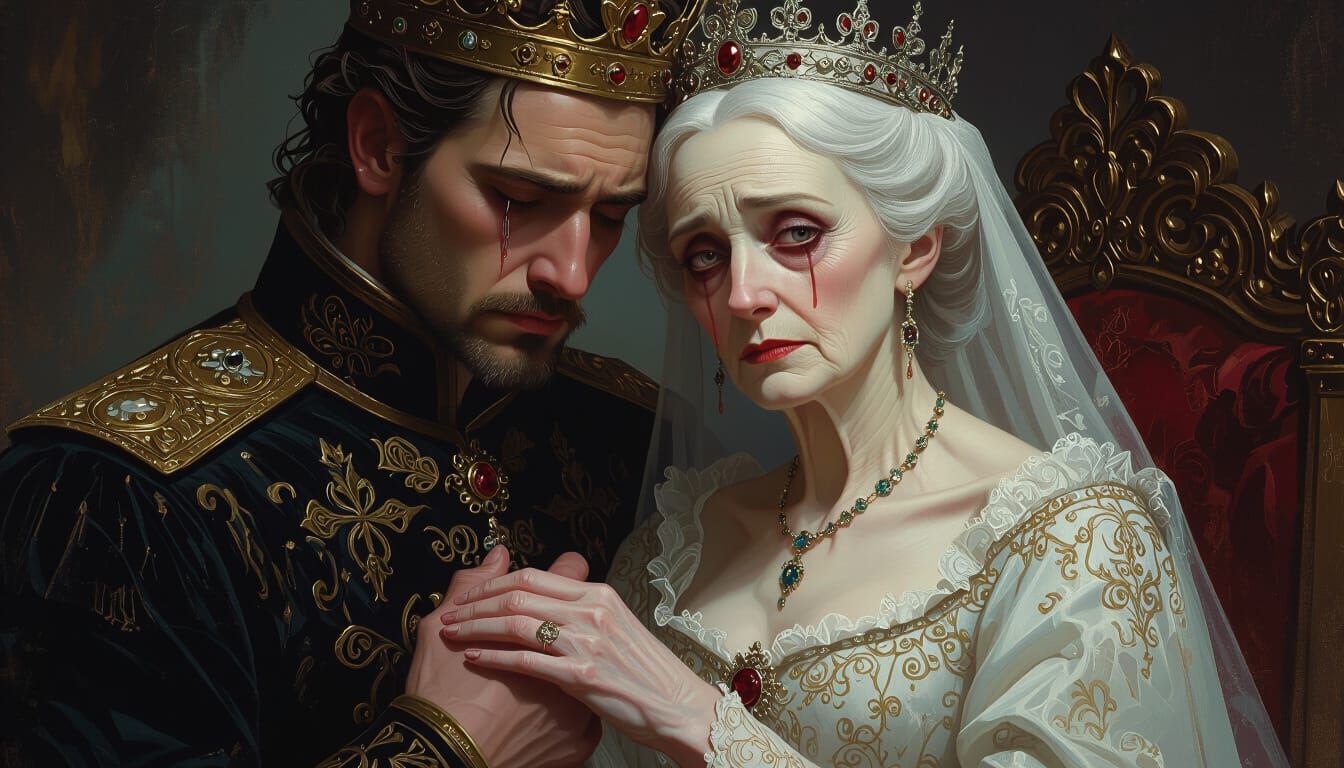 A Frail Queen's Farewell: Detailed Matte Painting