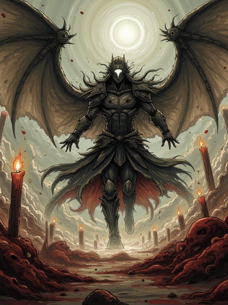 Space Knight in Ornate Armor Fights Eldritch Demons