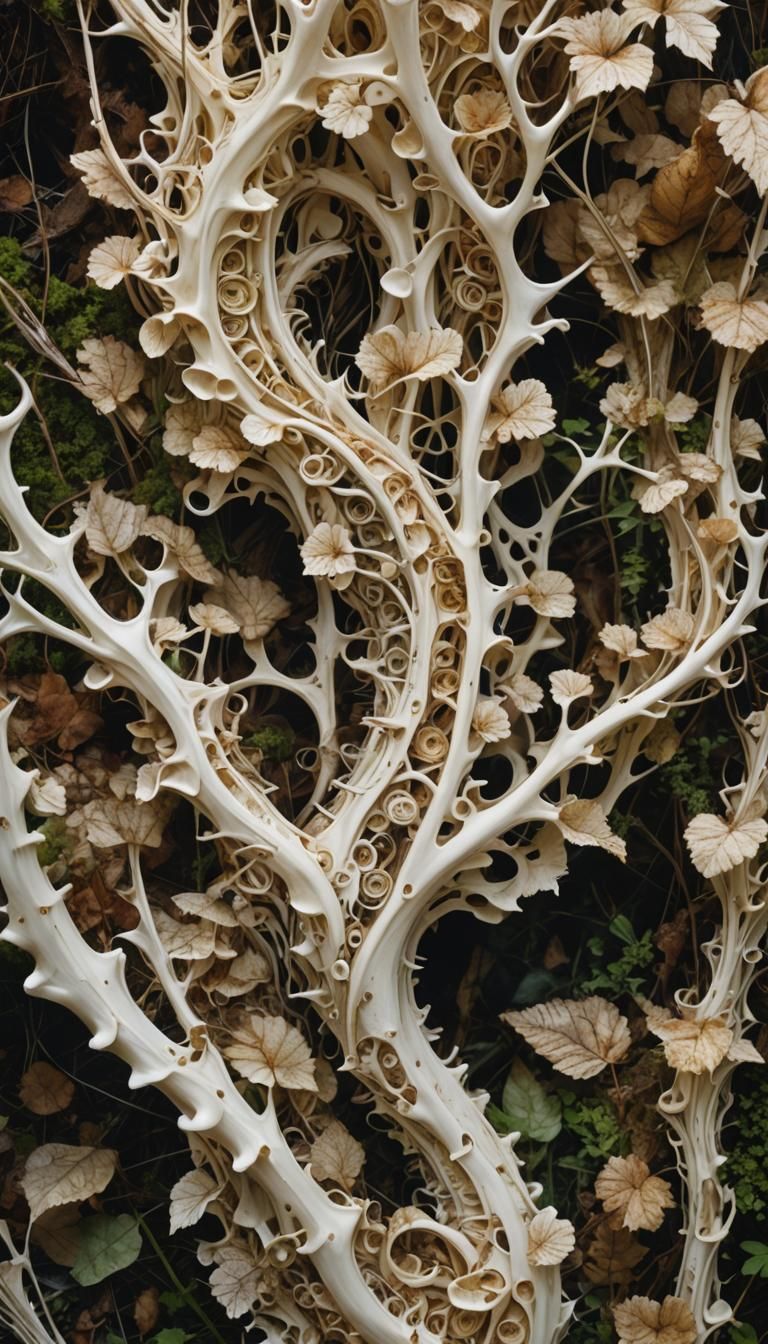 Spinal Fungus Close-Up in Hyperdetailed Style