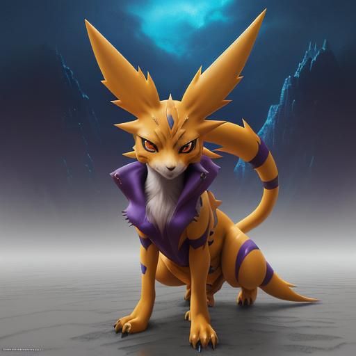 Renamon from Digimon Tamers: Detailed Matte Painting