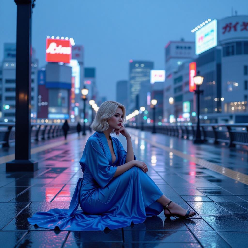 Tokyo Pier at Dawn: Futuristic Cityscape