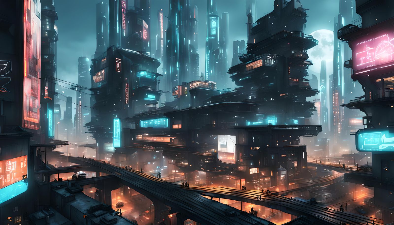 Photorealistic Cyberpunk Cityscape
