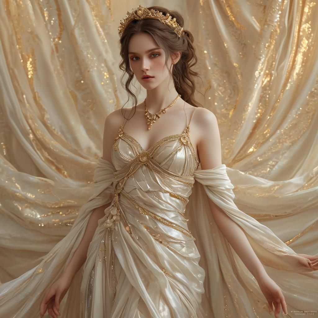 Iridescent Enchantress Portrait in Golden Hour Light