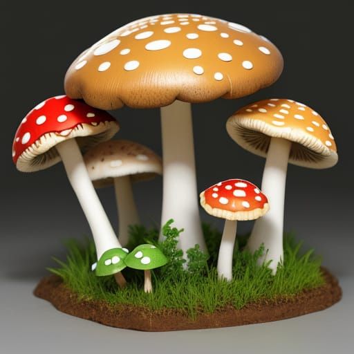 Fungi March Through Vibrant Forest Landscape