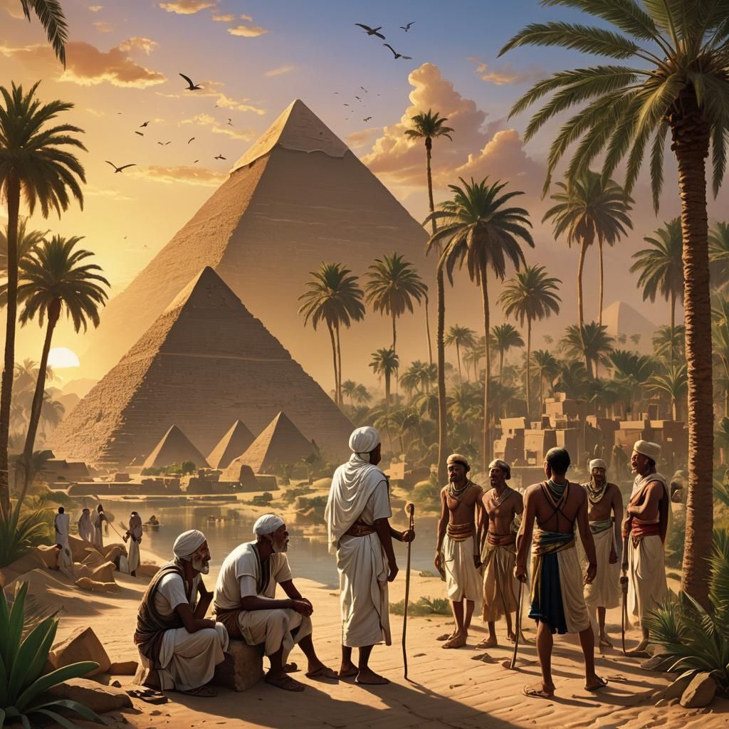 Ancient Egyptians Grooming During Lice Infestation