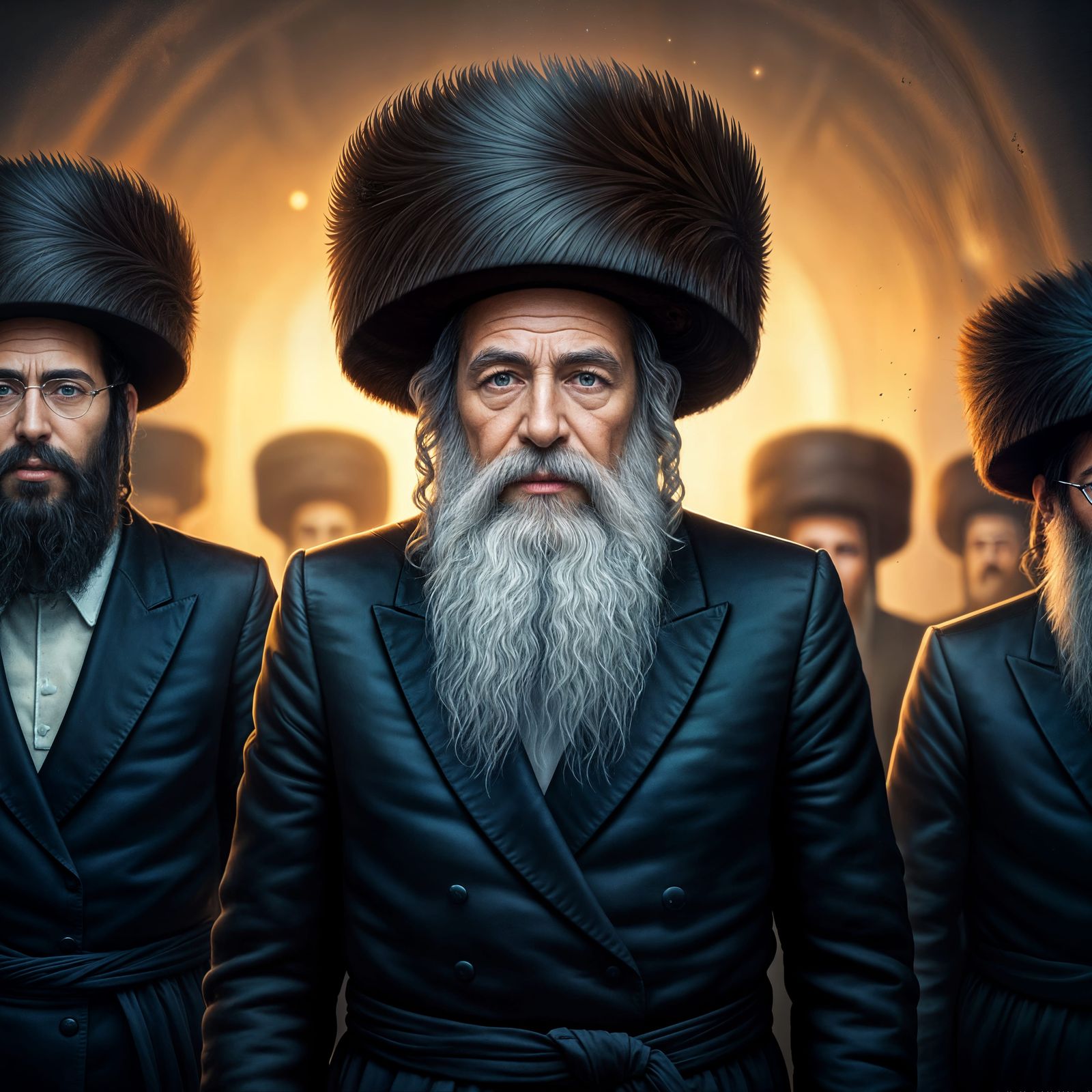 Hasidic Men Dancing in Traditional Dress