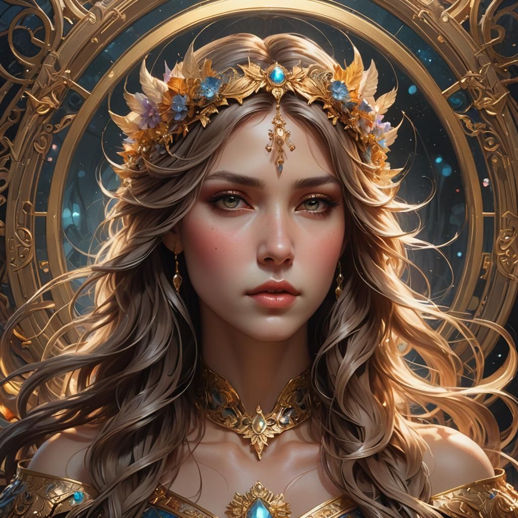 Hyperrealistic Cherub Portrait with Elegant Details