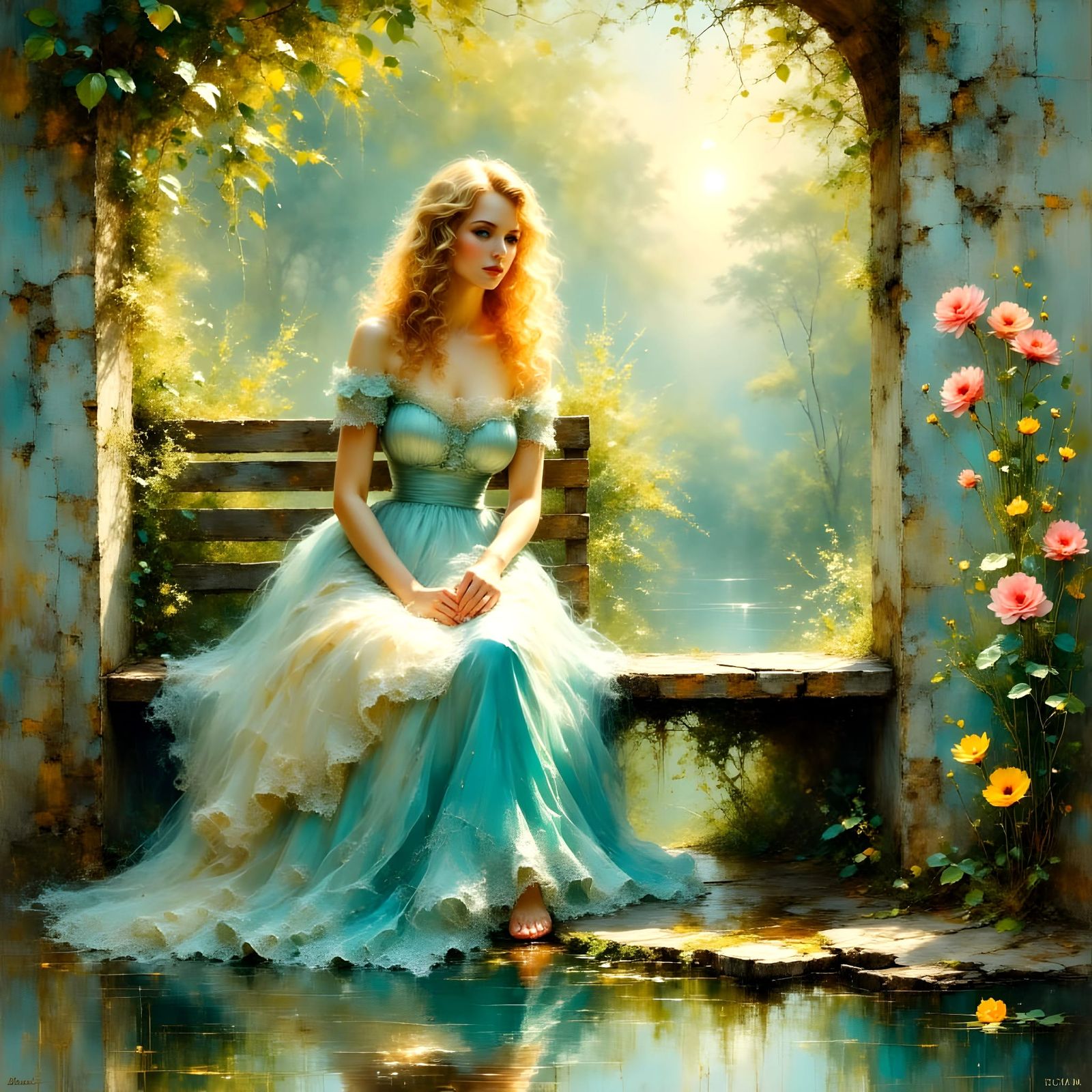 Ethereal Beauty in Soft Oil Paints, Pre-1912 Masterpiece