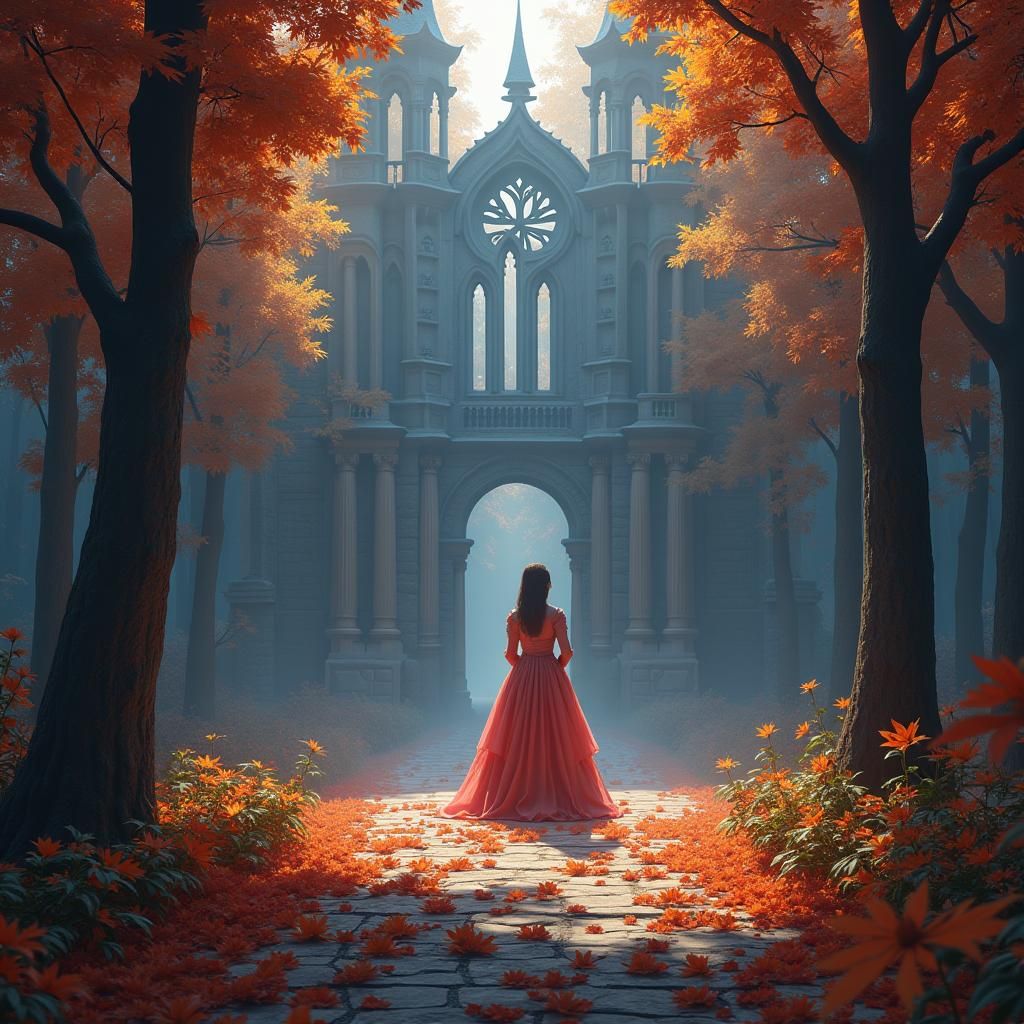 Cinderella's Court in Autumn: Detailed Matte Painting