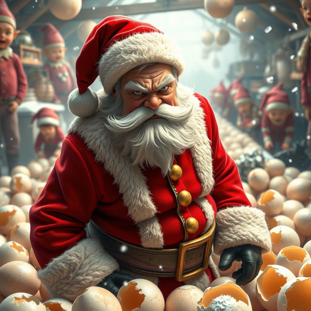 Furious Santa Claus in 3D Anime Art