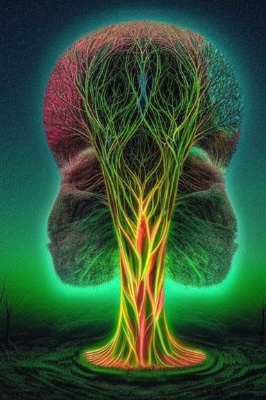 Tree-Human Hybrid with Fractal Branches