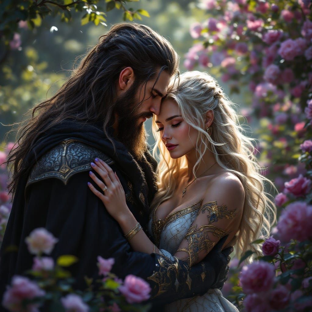 Young Odin Holds Blonde Freya in Arms Amidst Asgard's Vibran...