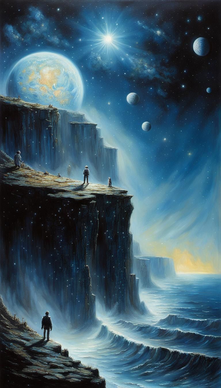 Surreal Space Scene in Faberge and Luis Royo Style