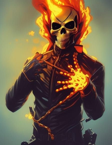 Ghost Rider Birthday Cake Portrait in Unreal Engine