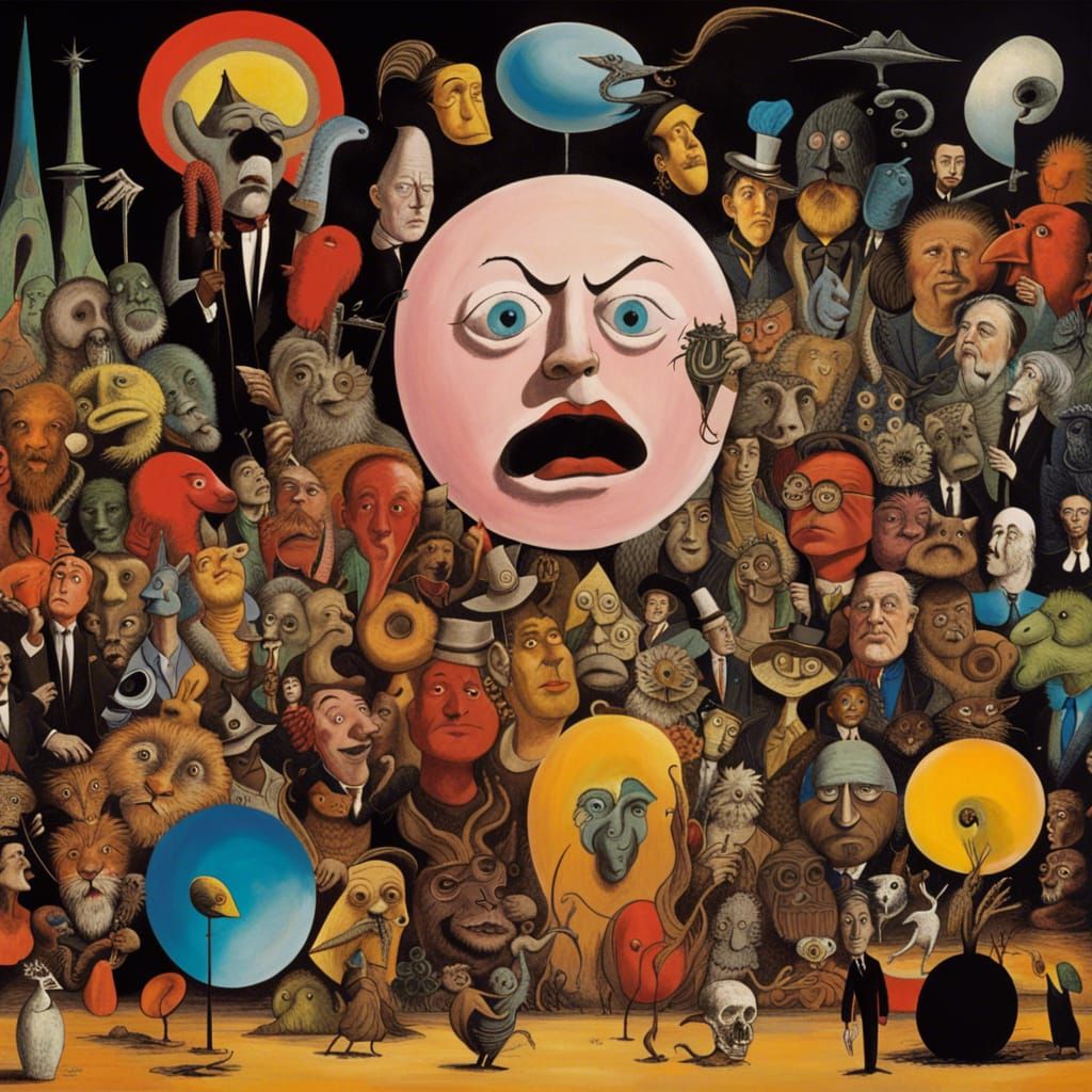 Abstract Faces in Surrealist Style