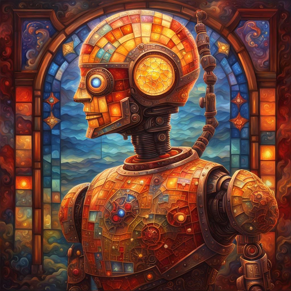 Musical Robot in Star Brain: Ethereal Fantasy Art