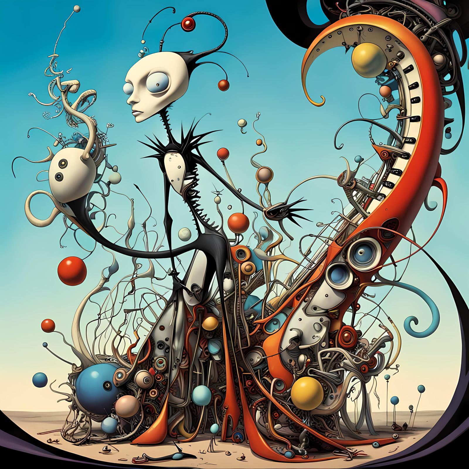 Surreal Biopunk Jazz Fusion in 3D