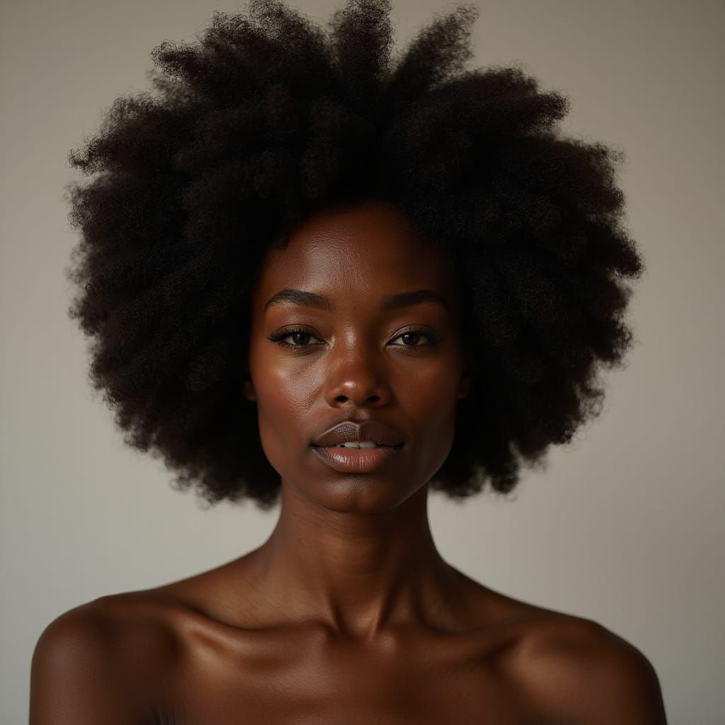 Poised Black Model in Fashion Editorial Style