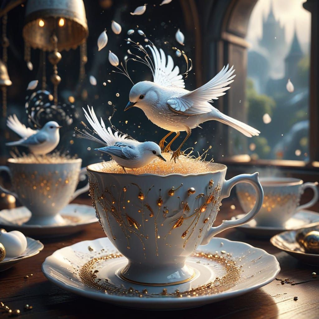 Ethereal Dreamweaver with Glittering Avian Companion