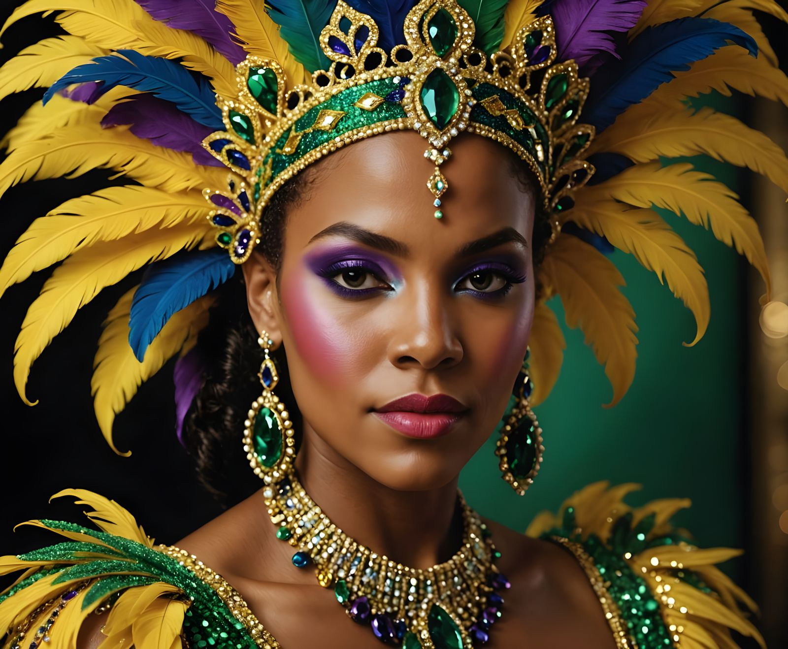 Dominican Mardi Gras Dancer Close-Up Portrait