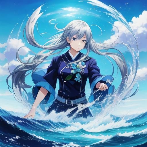 Air and Water Mix in Anime Style