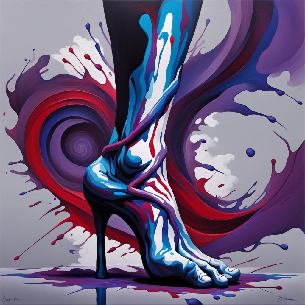 Abstract Pain Painting of a Sprained Ankle