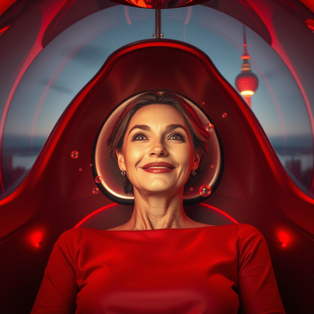 Futuristic Anti-Aging Treatment with Red Light Therapy