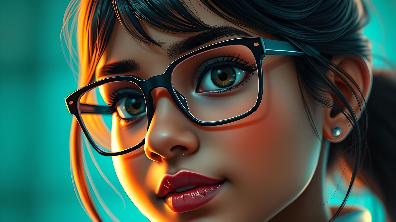 Indian Girl in Futuristic Digital Art Style