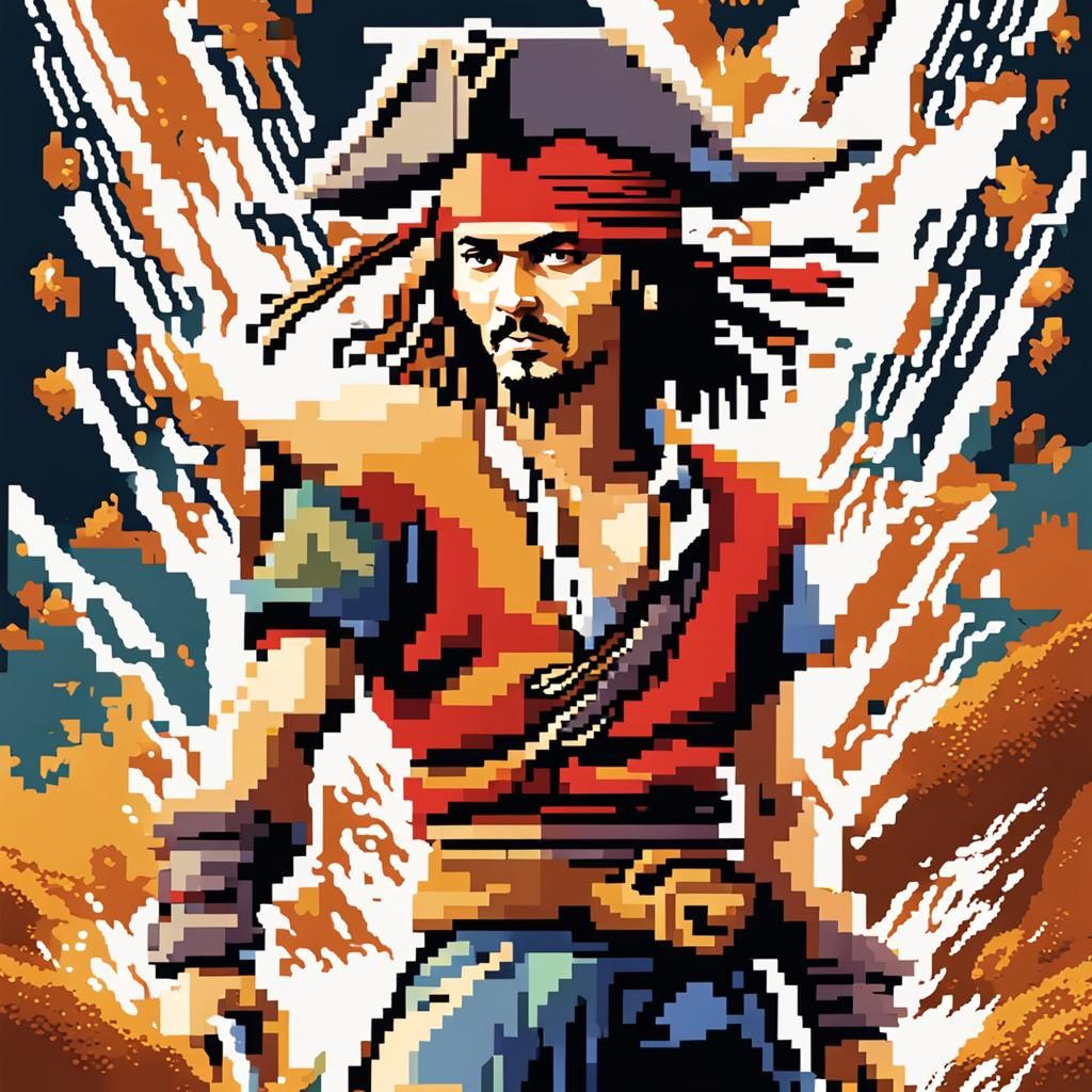 Jack Sparrow Sails: 16-bit Pixel Art Adventure