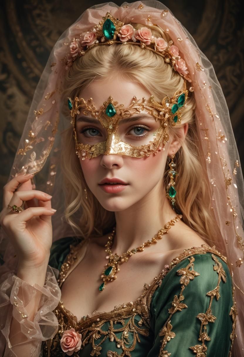 Beautiful Blonde Elf Woman in Victorian Dress