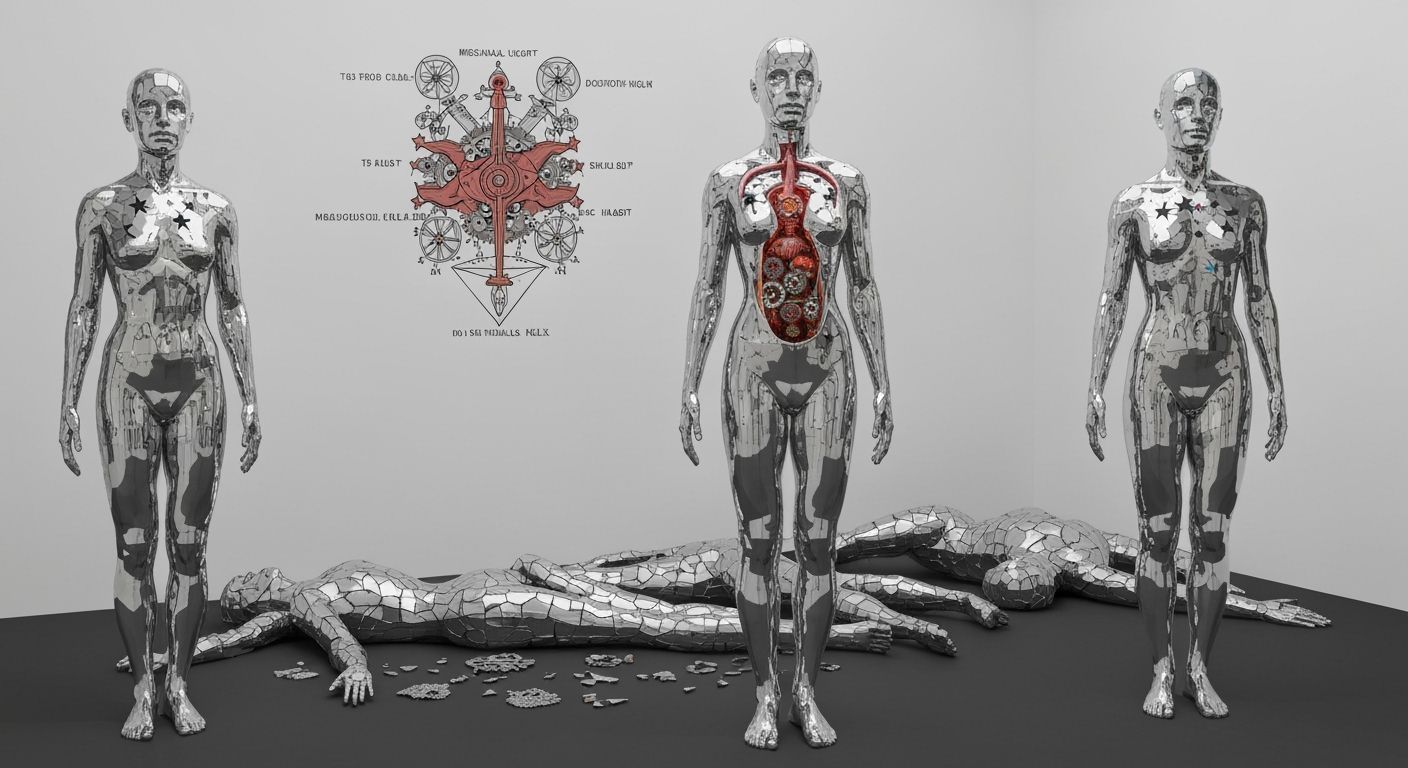 Mirror Sculptures Reflecting Environment with Mechanical Hea...