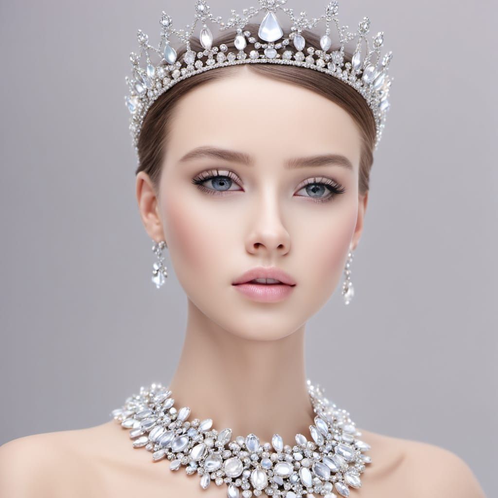 Crystal Tiara on Mannequin: Hyper-Realistic Digital Art