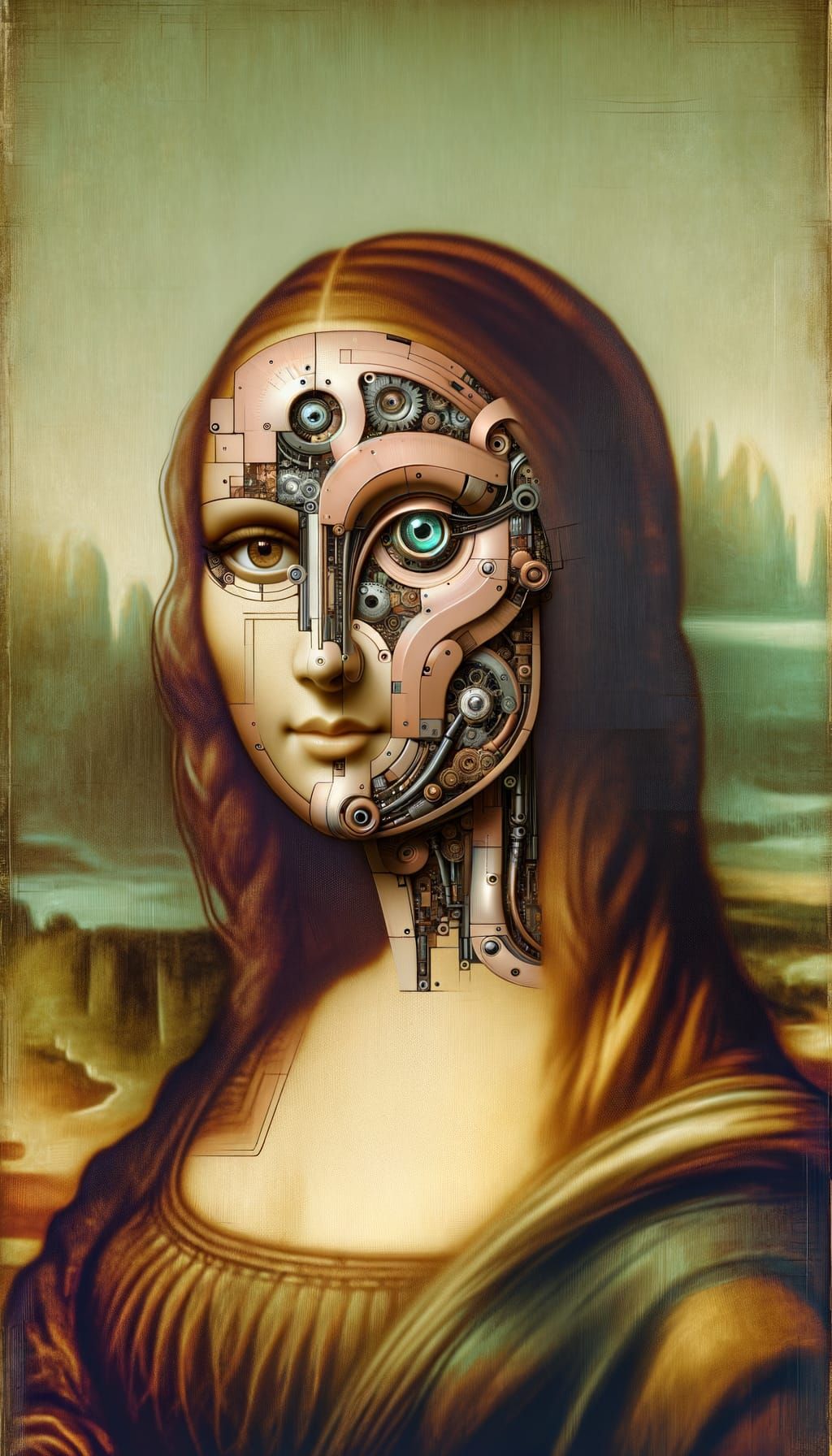 Mona Lisa Inspired Robot in Renaissance Style