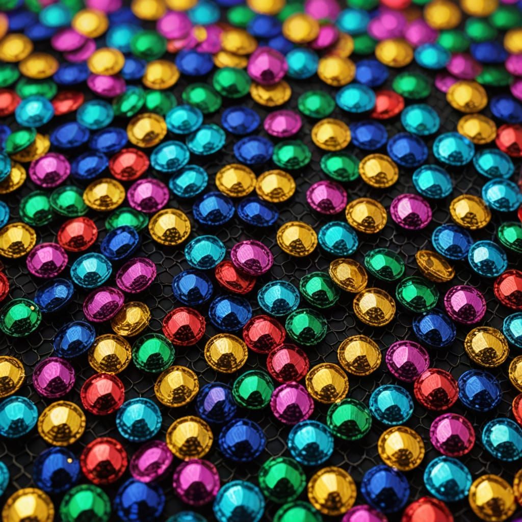 Vibrant Disco Sequin Fabric Shines in Close-Up