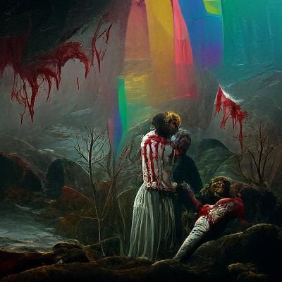 Slasher Horror Scene with Queer Romance