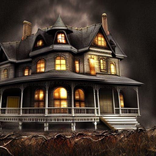 Detailed 8k Horror House Concept Art