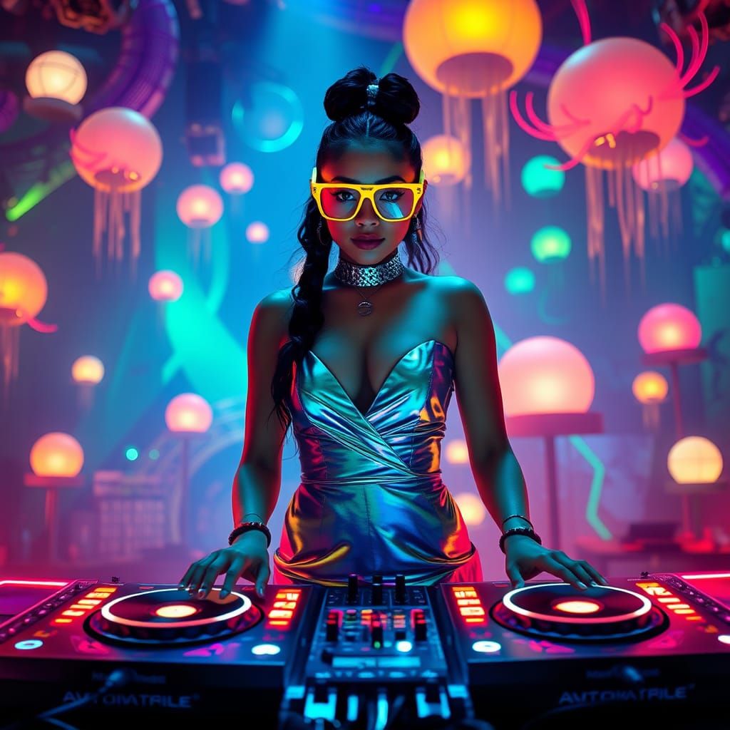 Awkwafina in Extraterrestrial Nightclub, Digital Art