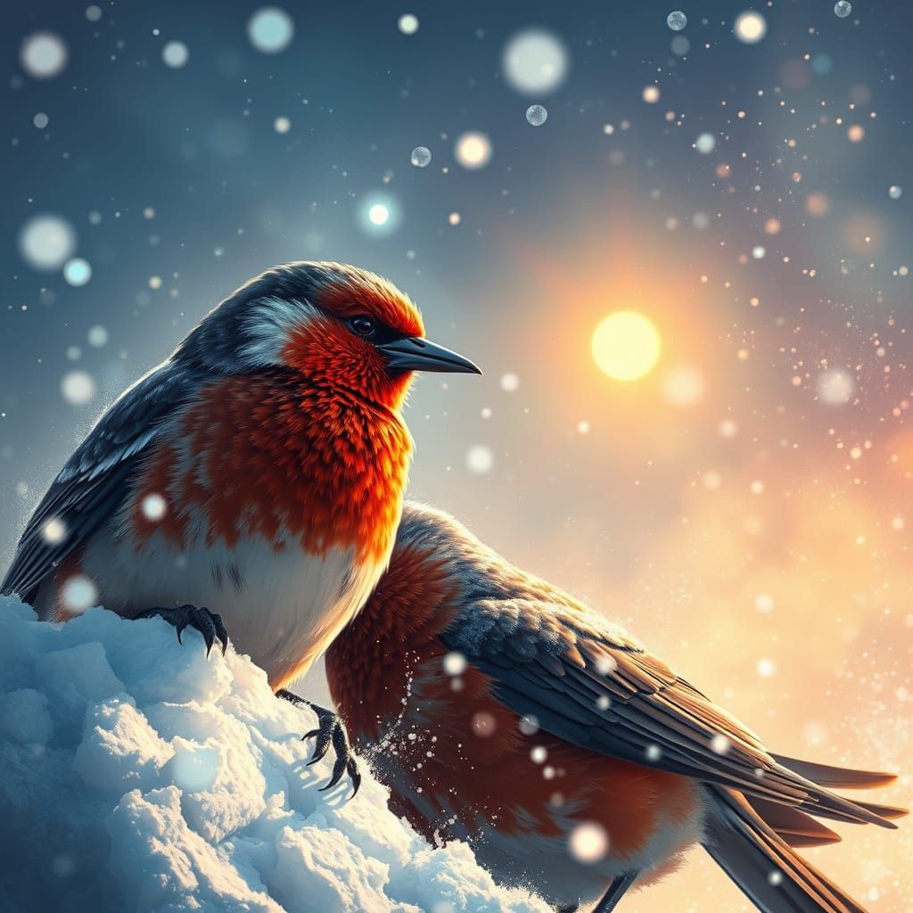 Spectacular Snowy Owl Under Northern Lights in Hyperrealisti...