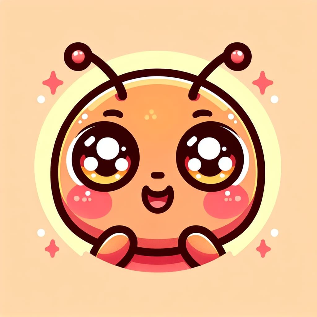 Delightful Cartoon Ant Face with Expressive Eyes