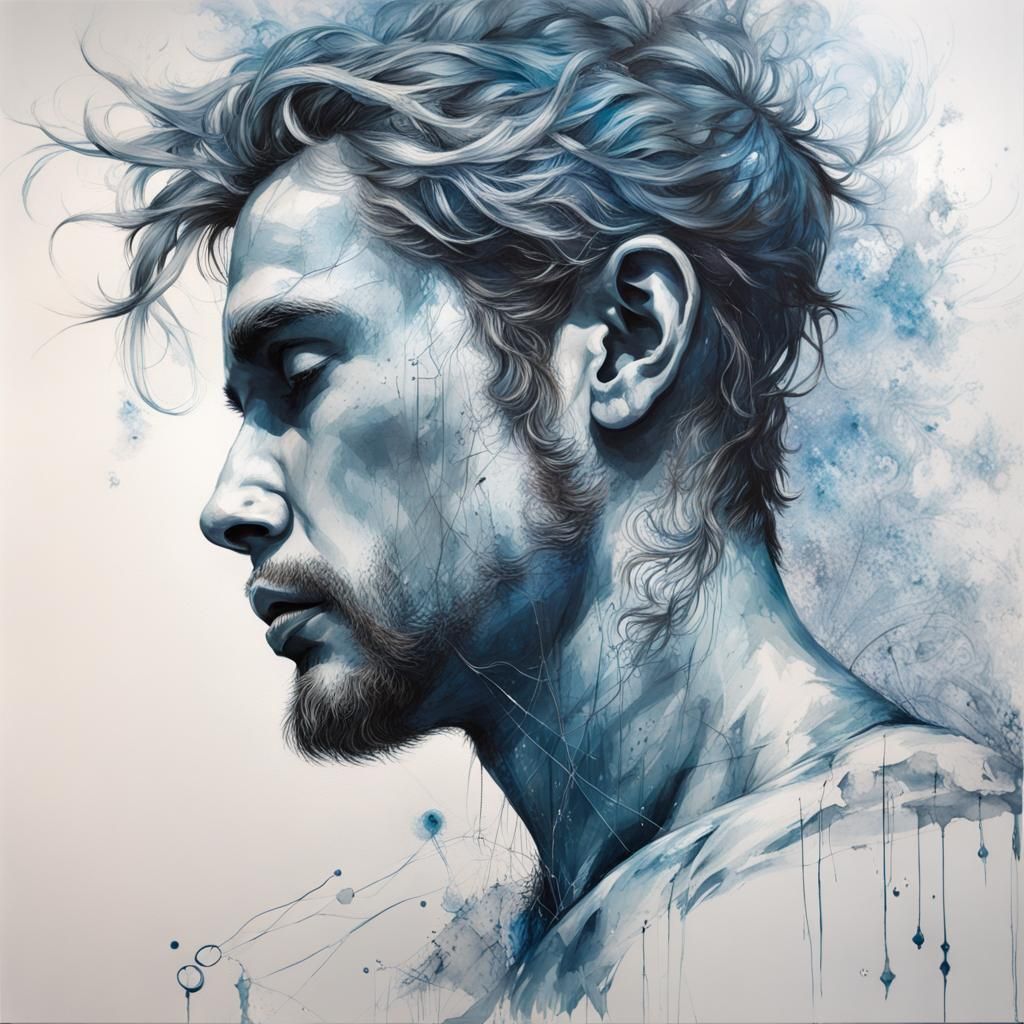 Pisces Man: Intricate Acrylic Constellation Art