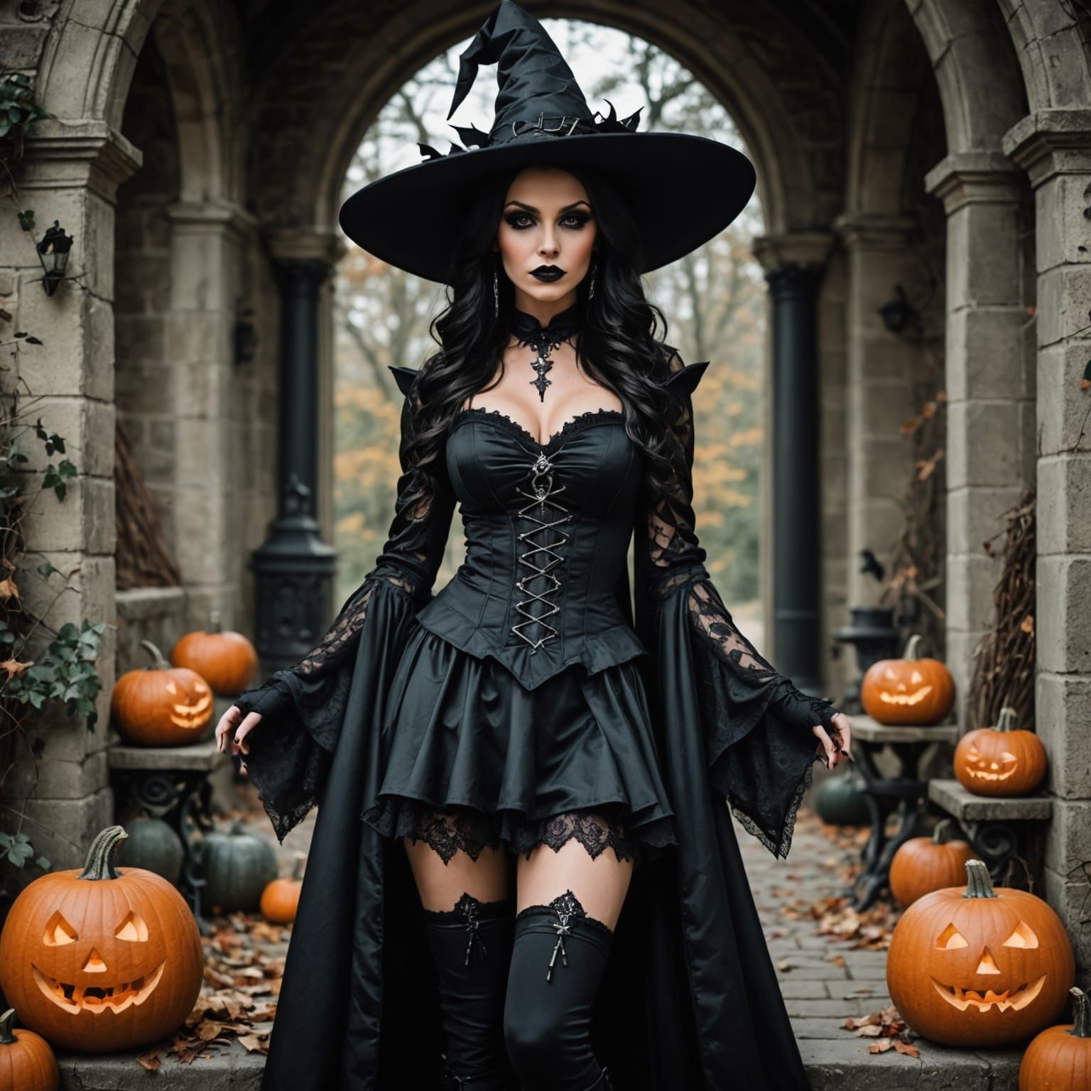 Gothic Witch Halloween Costume Beauty