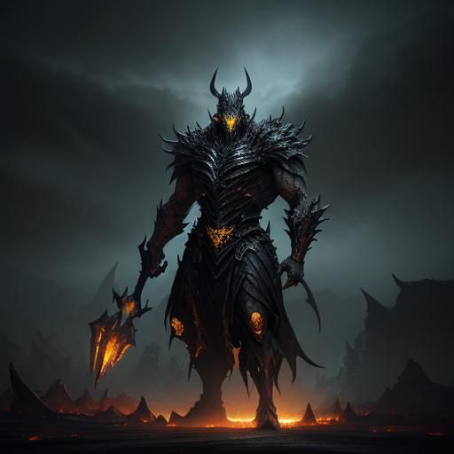 Colossal Golden Entity in Desolate Wasteland