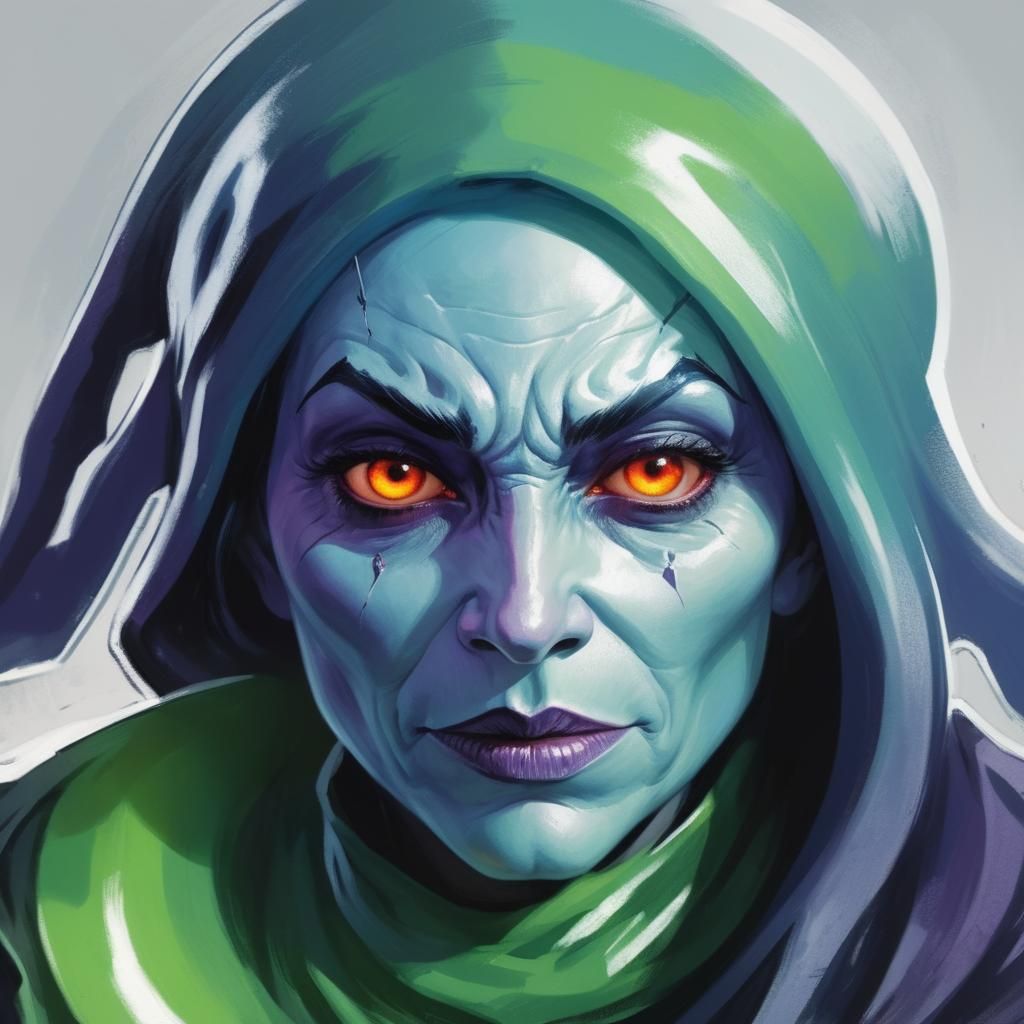 Sinister Witch in a Dark Fantasy Style