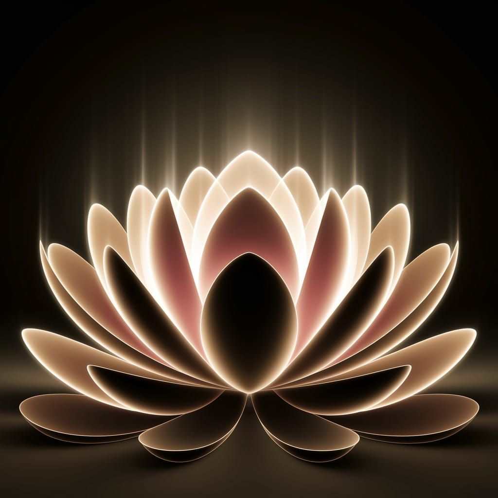 Inner Peace Lotus of Light Blooms in Dark Void