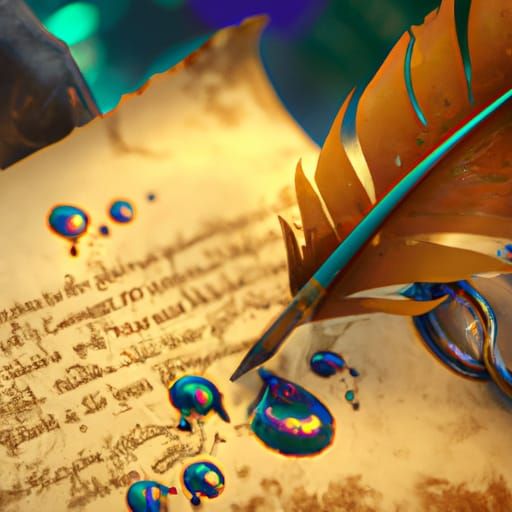 Peacock Quill Writes a Golden Story