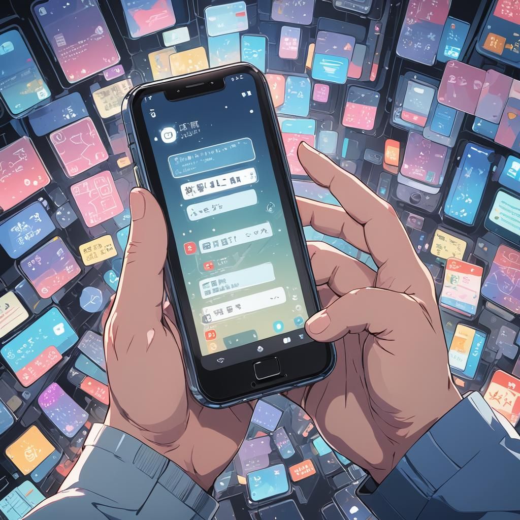 Phone Chat with Deleted Messages in Anime Style