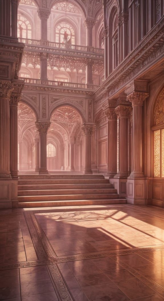 Pink and Gold Architecture in Unreal Engine