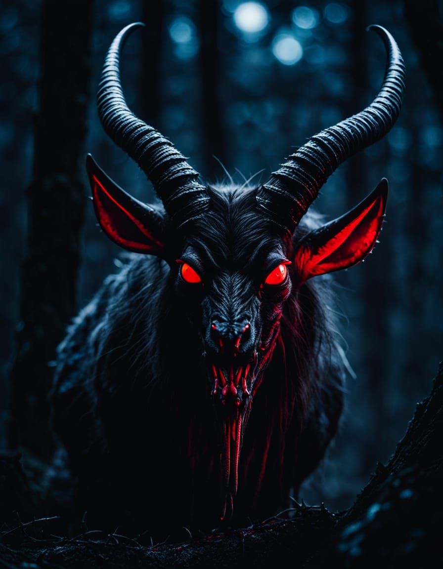 Vampire Jackaloupe in Moonlit Forest, Tim Burton Style