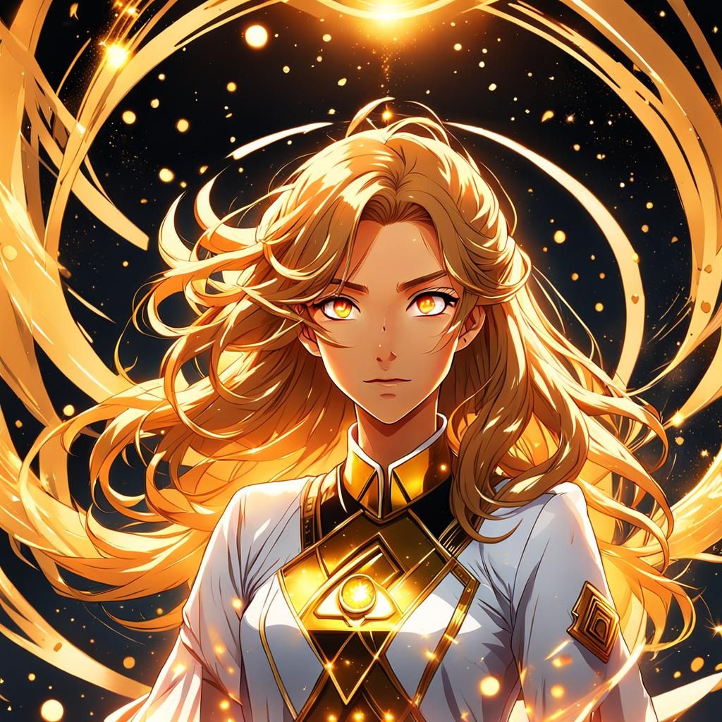 Manga-Style Portrait of a Girl in White Dress