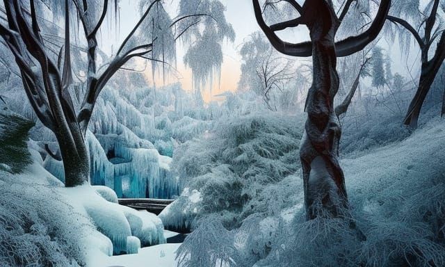 Frozen Valley: A Winter Wonderland Landscape